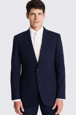 Tailored Fit Navy Stripe Performance Suit