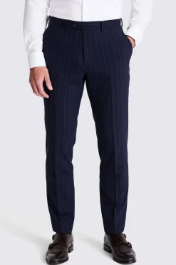 Tailored Fit Navy Stripe Performance Trousers