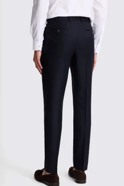 Tailored Fit Navy Twill Trousers