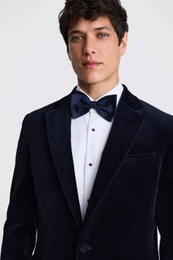 Tailored Fit Navy Velvet Jacket
