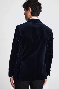 Tailored Fit Navy Velvet Jacket