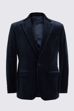 Tailored Fit Navy Velvet Jacket
