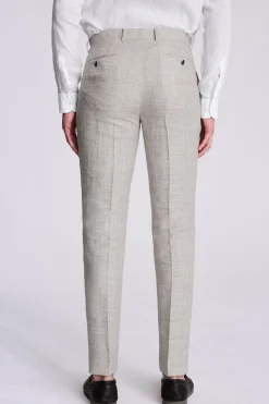 Tailored Fit Neutral Linen Trousers