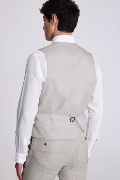 Tailored Fit Neutral Linen Waistcoat