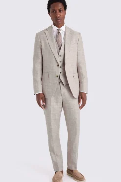 Tailored Fit Oatmeal Linen Suit