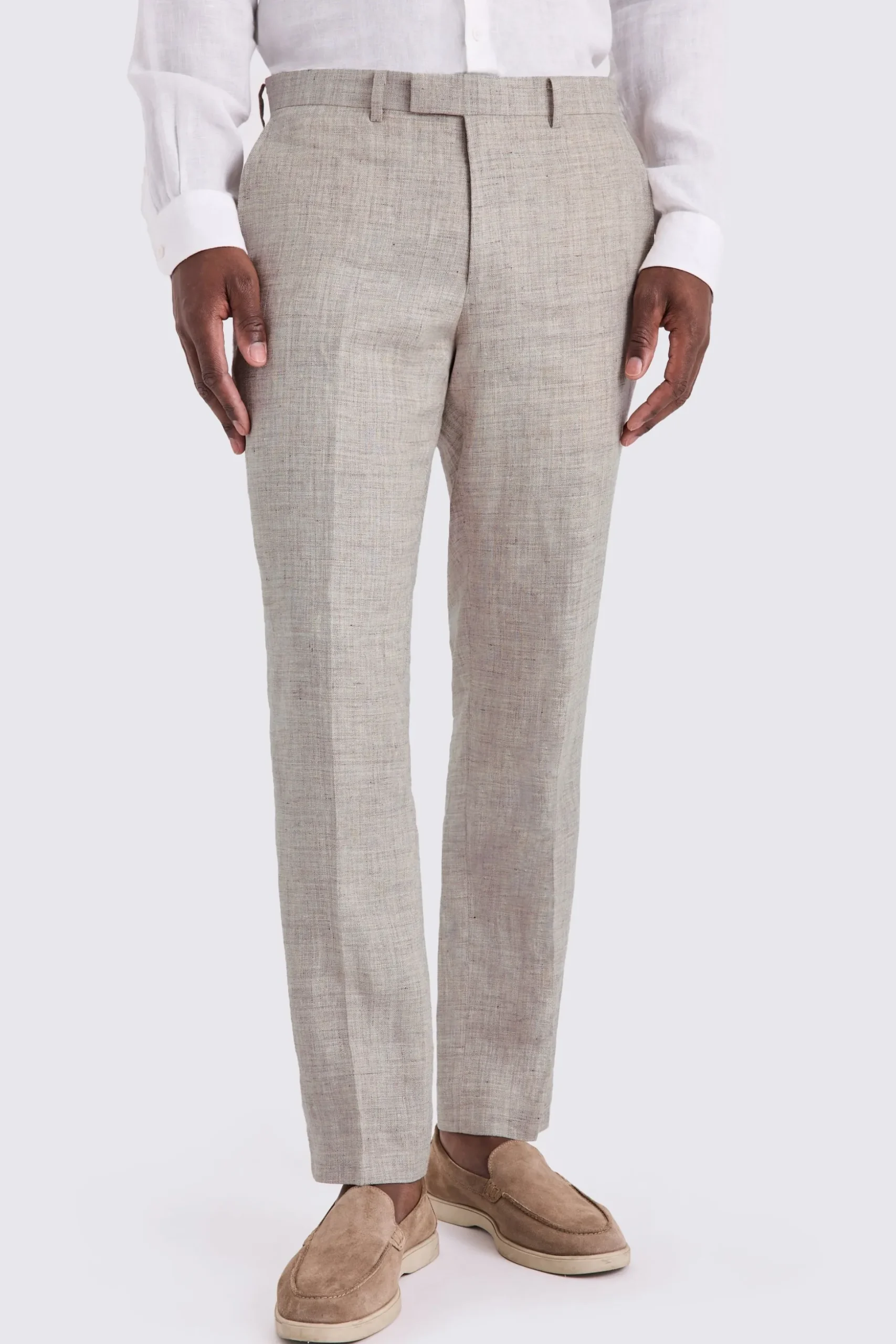 Tailored Fit Oatmeal linen Trousers