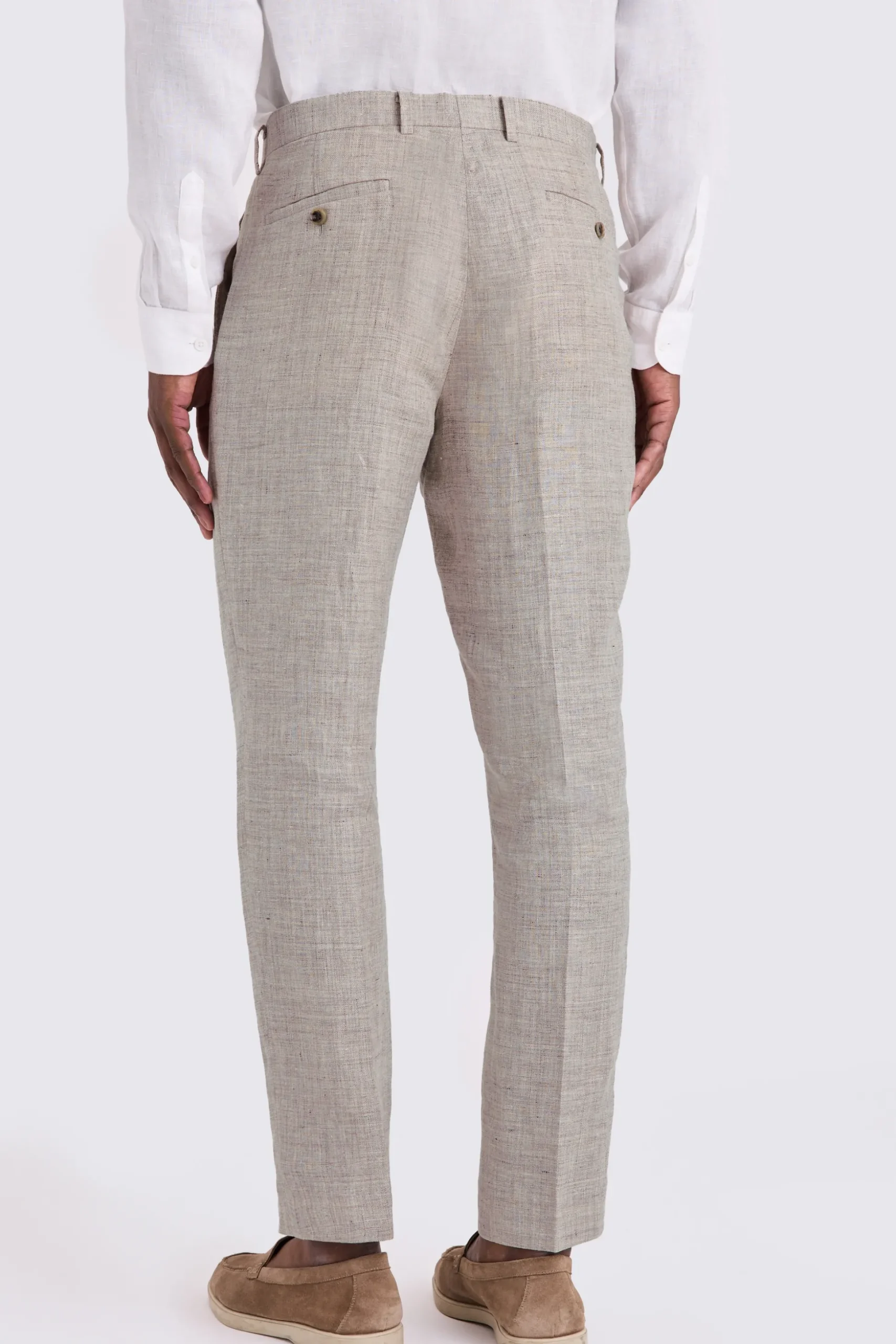 Tailored Fit Oatmeal linen Trousers