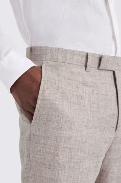 Tailored Fit Oatmeal linen Trousers