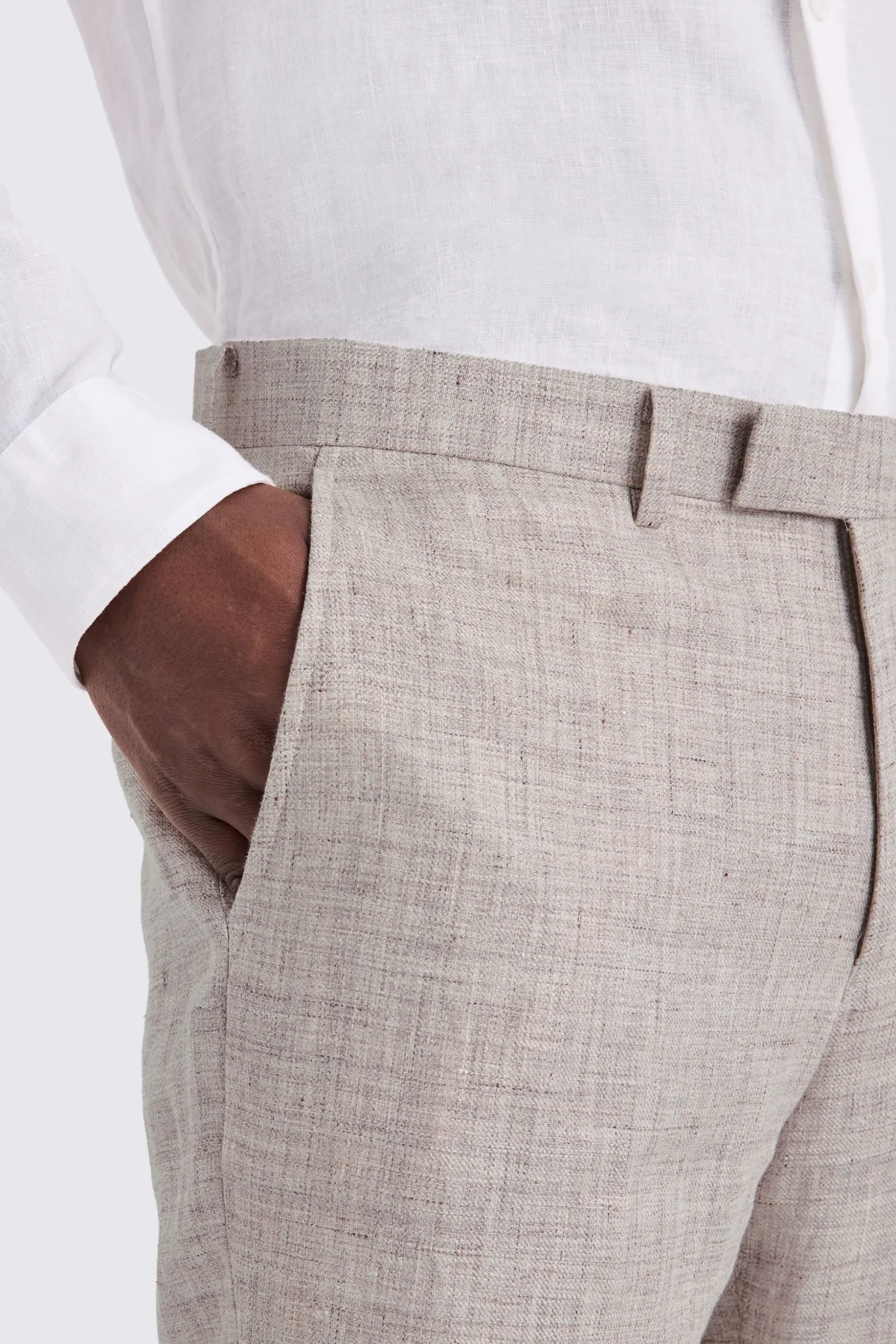 Tailored Fit Oatmeal linen Trousers