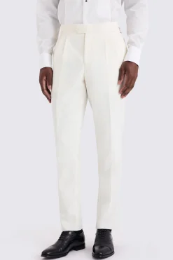 Tailored Fit Off White Dress Trousers