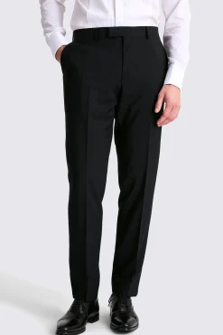 Tailored Fit Performance Black Dress Trousers