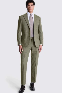 Tailored Fit Sage Herringbone Suit