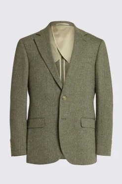 Tailored Fit Sage Herringbone Suit