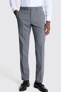Tailored Fit Sage Stripe Performance Trousers