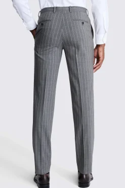 Tailored Fit Sage Stripe Performance Trousers