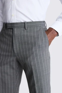 Tailored Fit Sage Stripe Performance Trousers
