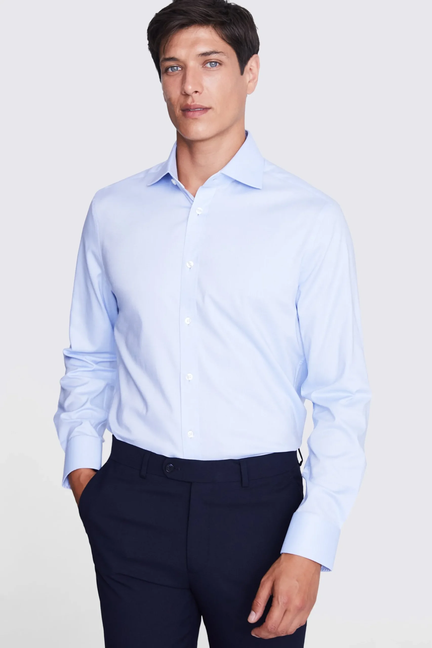 Tailored Fit Sky Dobby Stretch Shirt