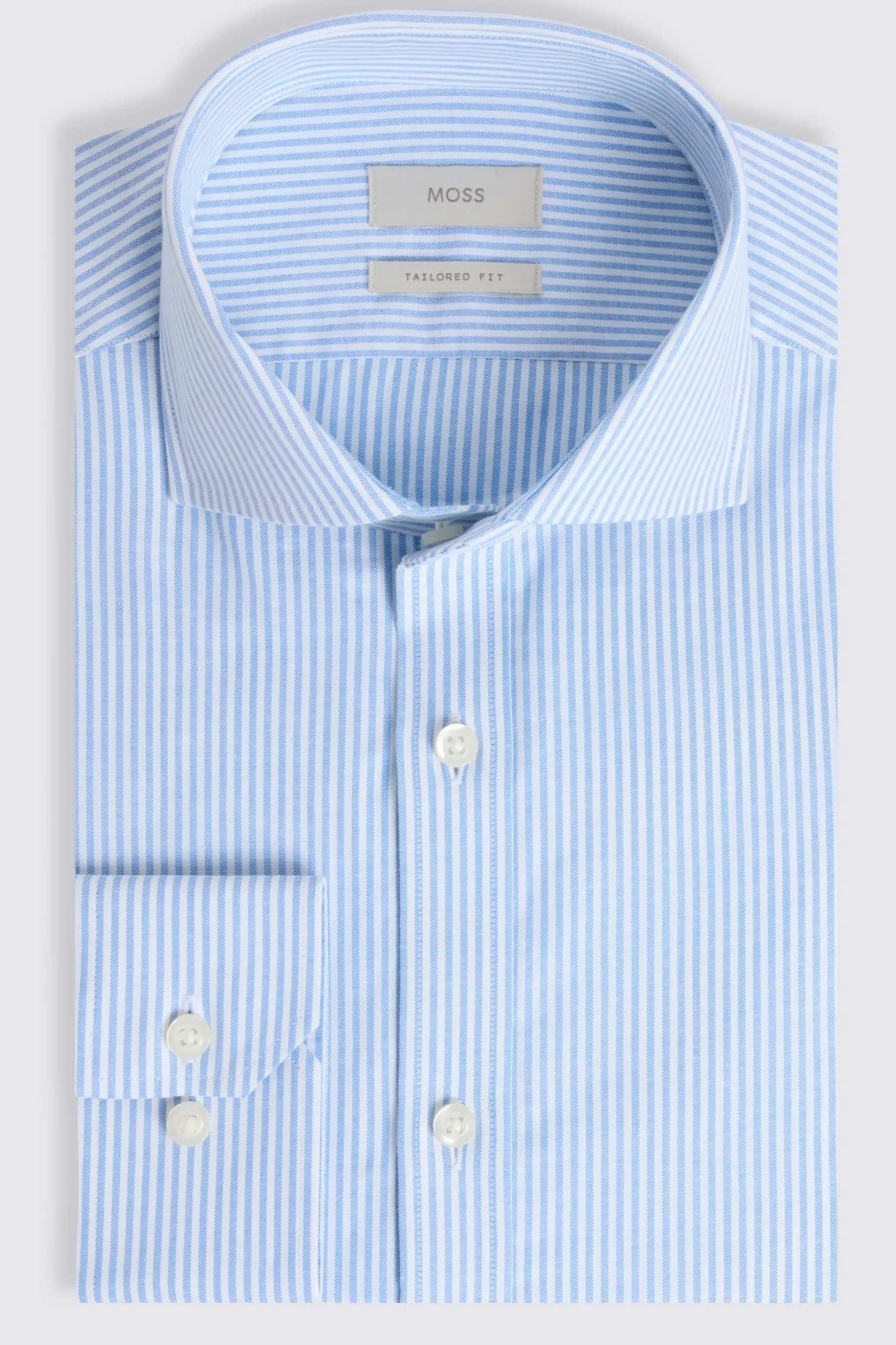 Tailored Fit Sky Oxford Stripe Stretch Shirt