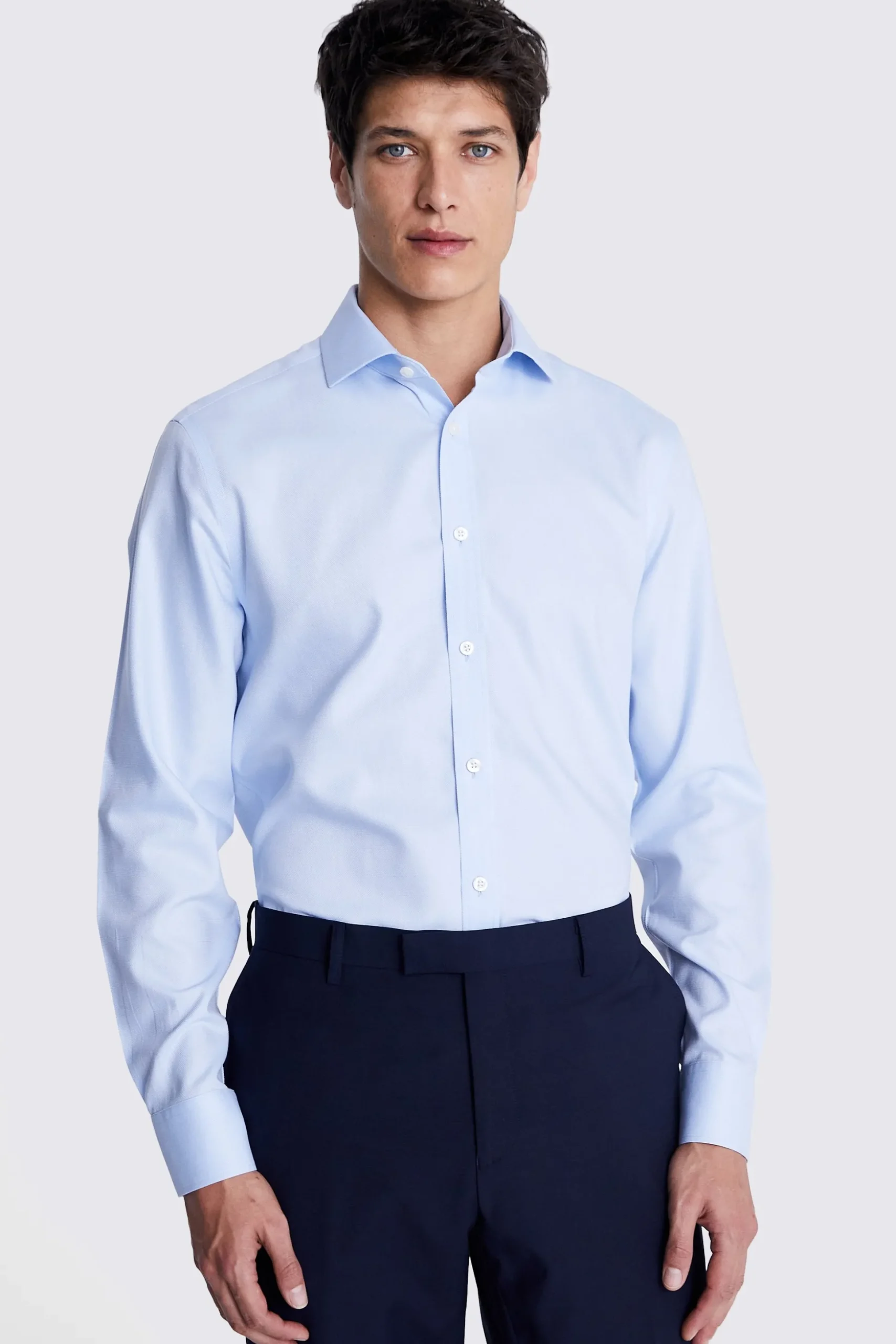 Tailored Fit Sky Royal Oxford Non Iron Shirt