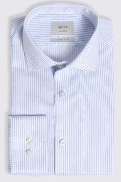 Tailored Fit Sky Stripe Twill Non Iron Shirt