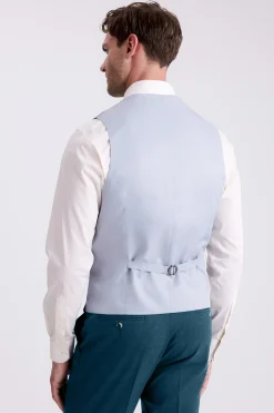 Tailored Fit Teal Flannel Waistcoat