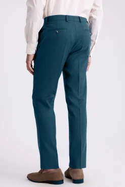 Tailored Fit Teal Flannel Trousers
