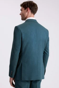 Tailored Fit Teal Flannel Suit