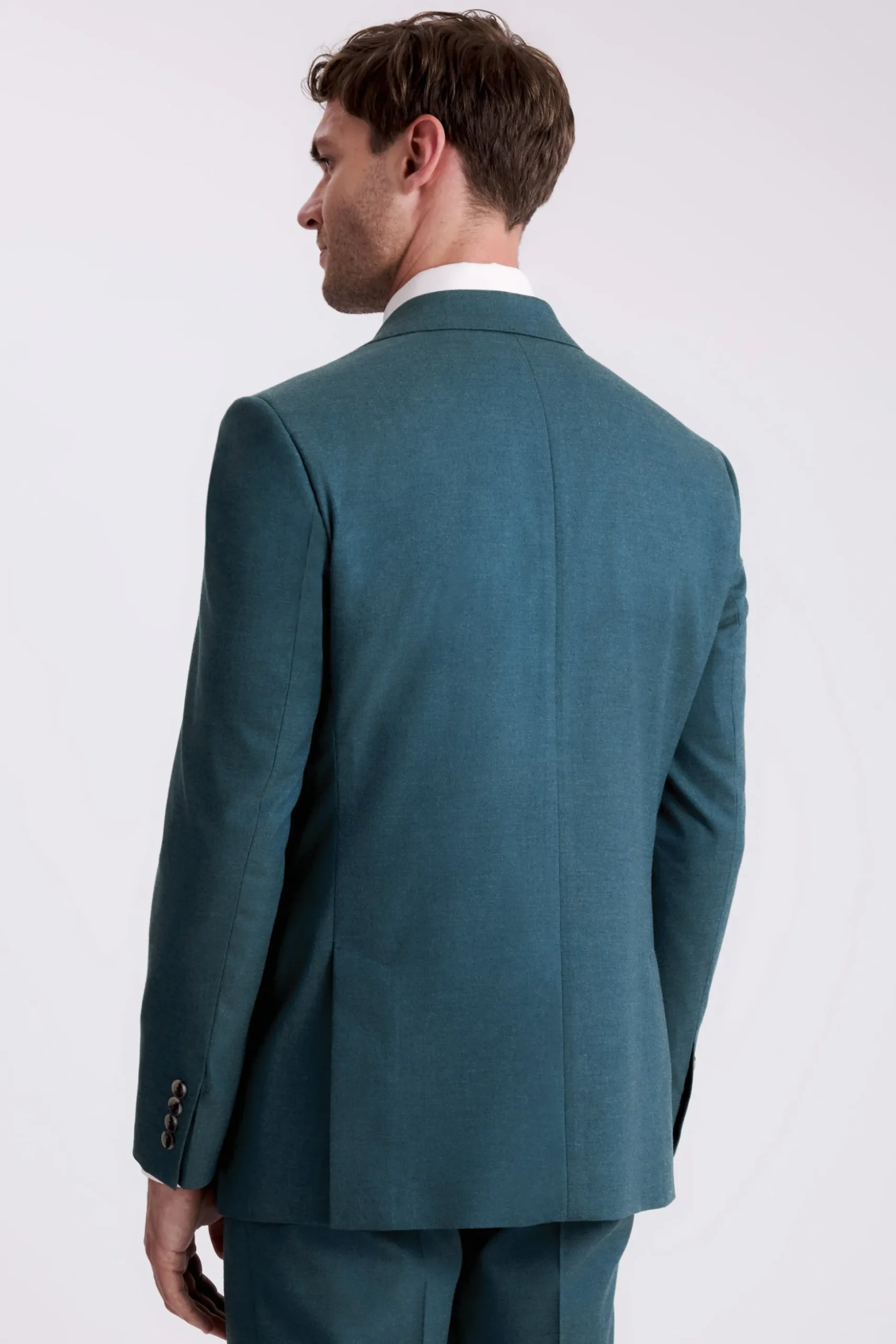 Tailored Fit Teal Flannel Suit