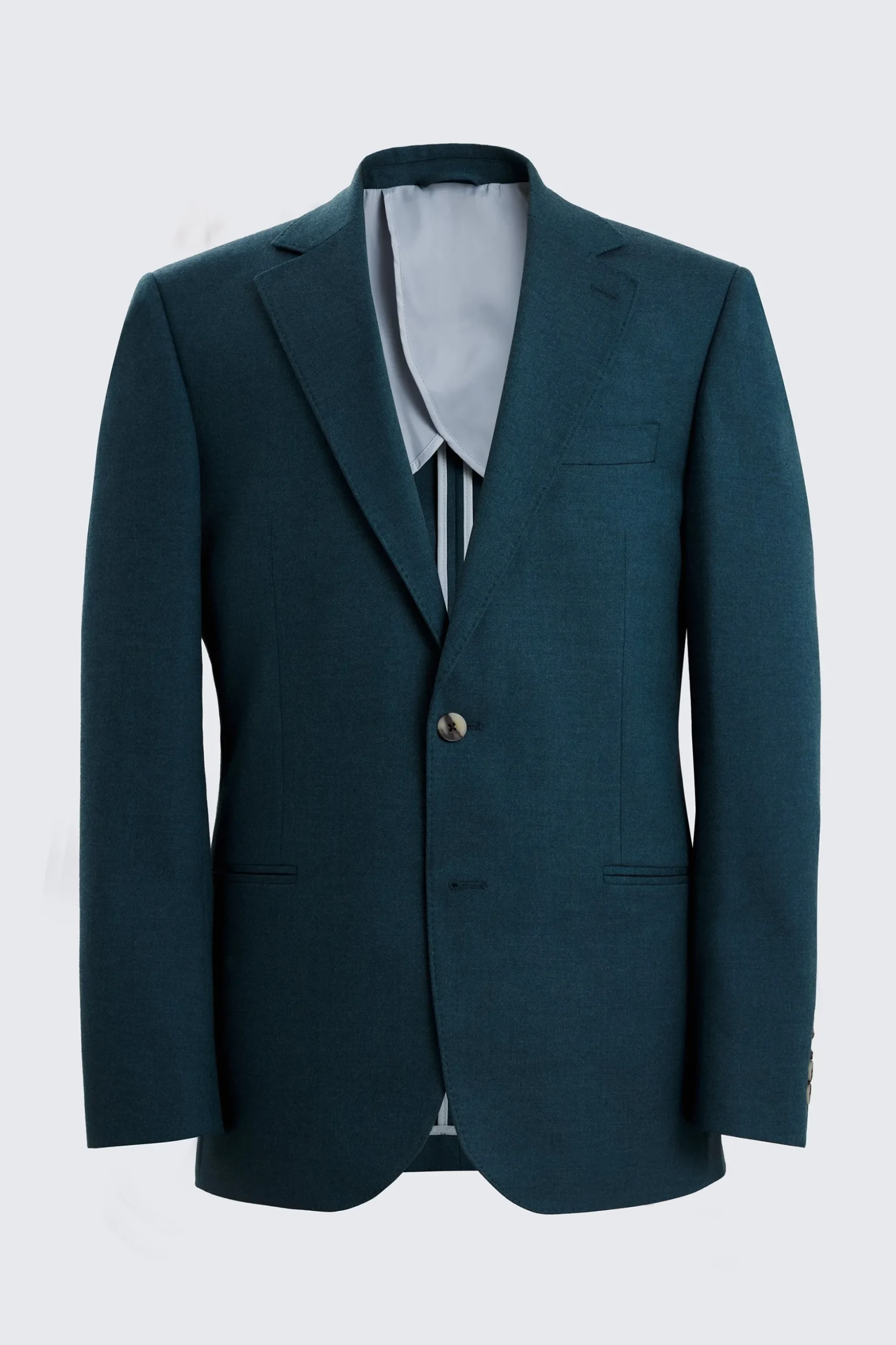 Tailored Fit Teal Flannel Suit