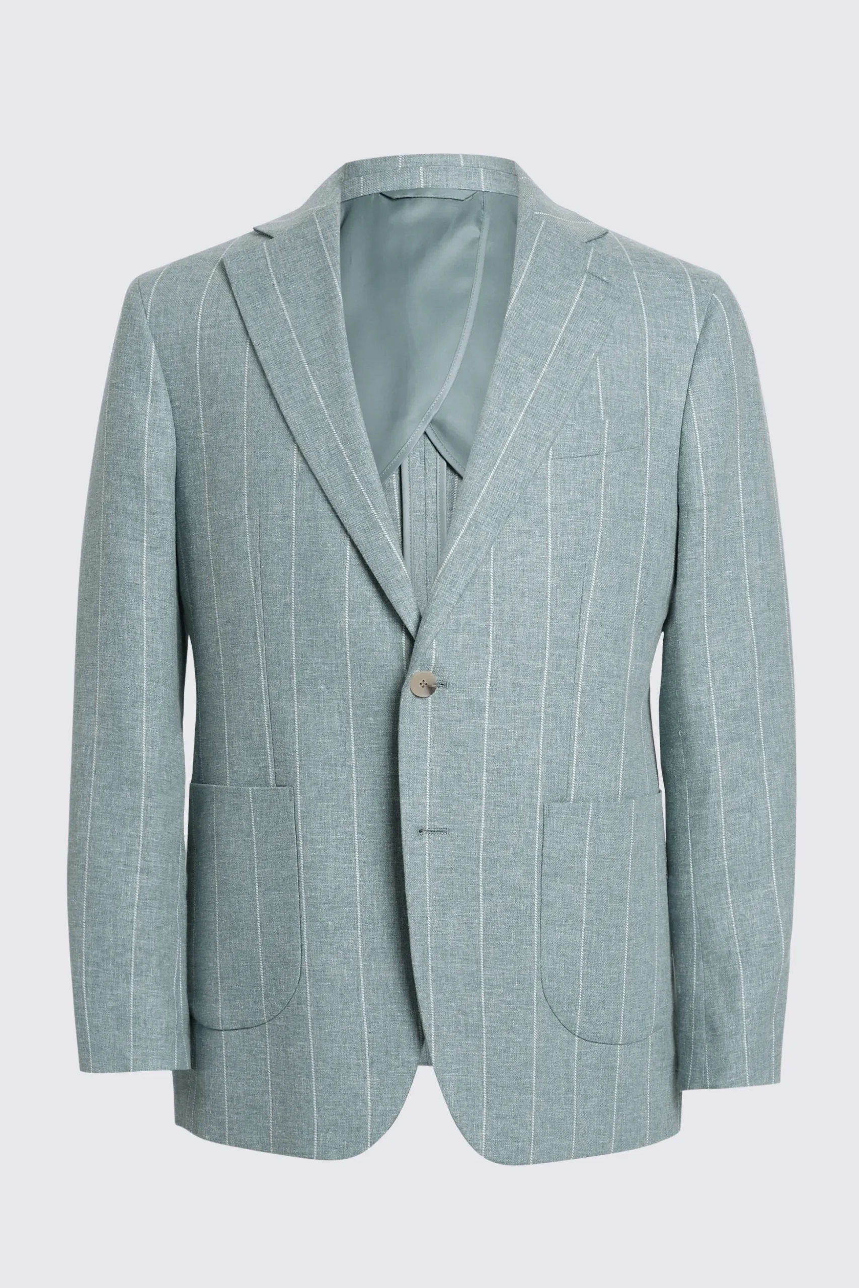 Tailored Fit Teal Stripe Linen Suit