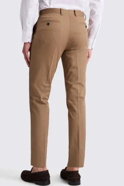 Tailored Fit Tobacco Cotton Trousers