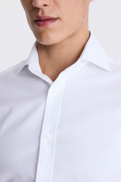 Tailored Fit White Dobby Shirt
