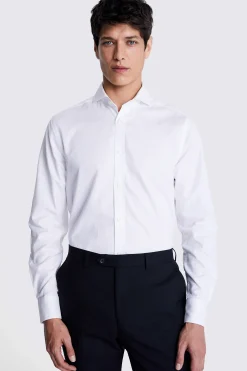 Tailored Fit White Dobby Shirt