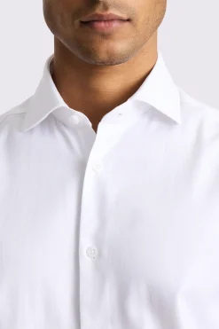 Tailored Fit White Herringbone Shirt
