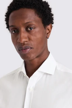Tailored Fit White Honeycomb Dobby Shirt