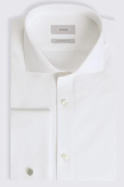 Tailored Fit White Honeycomb Dobby Shirt