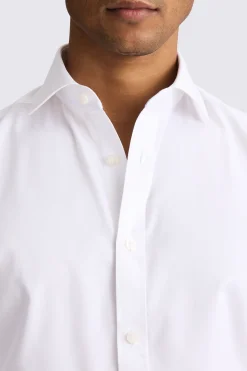 Tailored Fit White Pinpoint Contrast Non Iron Shirt