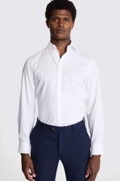 Tailored Fit White Pinpoint Oxford Contrast Shirt