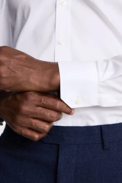 Tailored Fit White Pinpoint Oxford Contrast Shirt