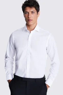 Tailored Fit White Poplin Non-Iron Shirt