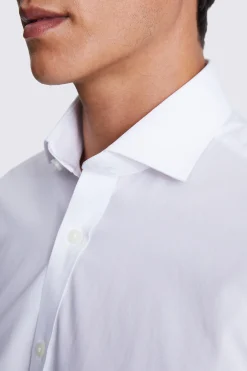 Tailored Fit White Poplin Non-Iron Shirt