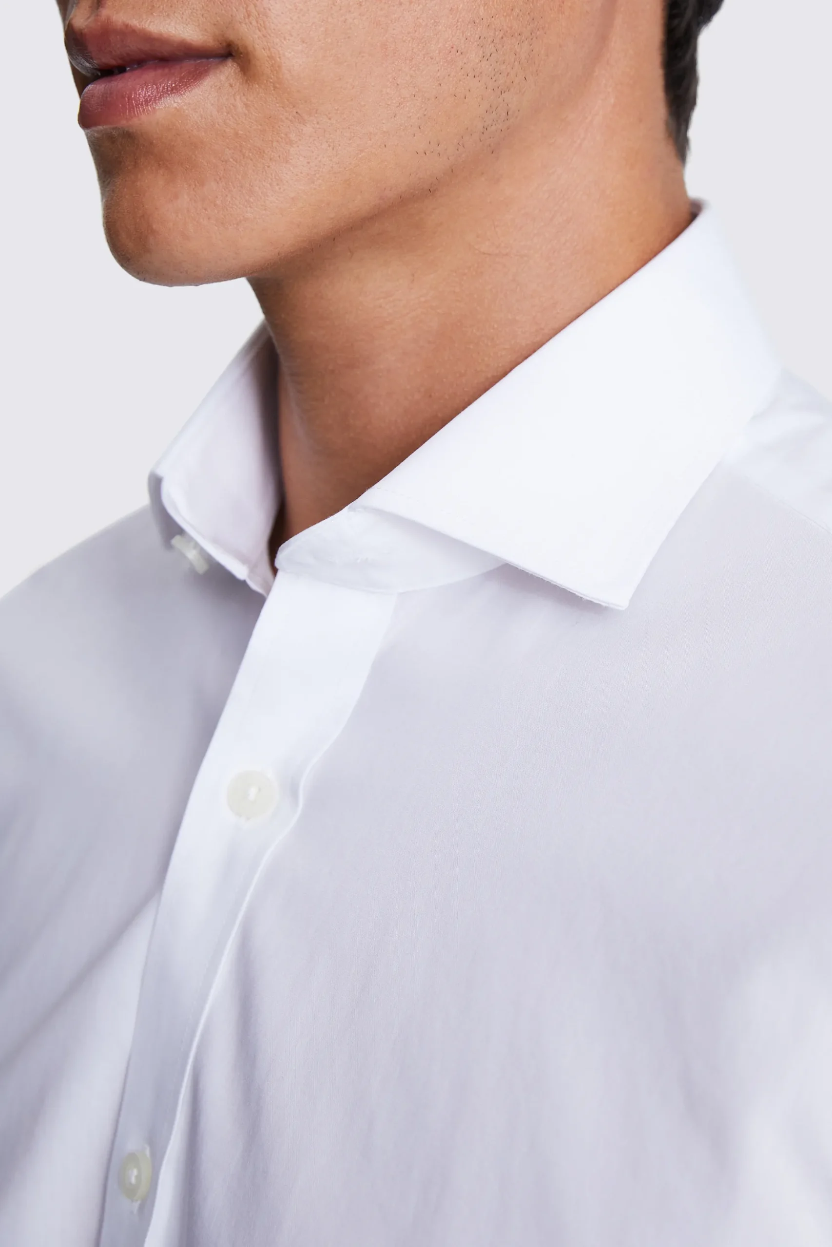 Tailored Fit White Poplin Non-Iron Shirt