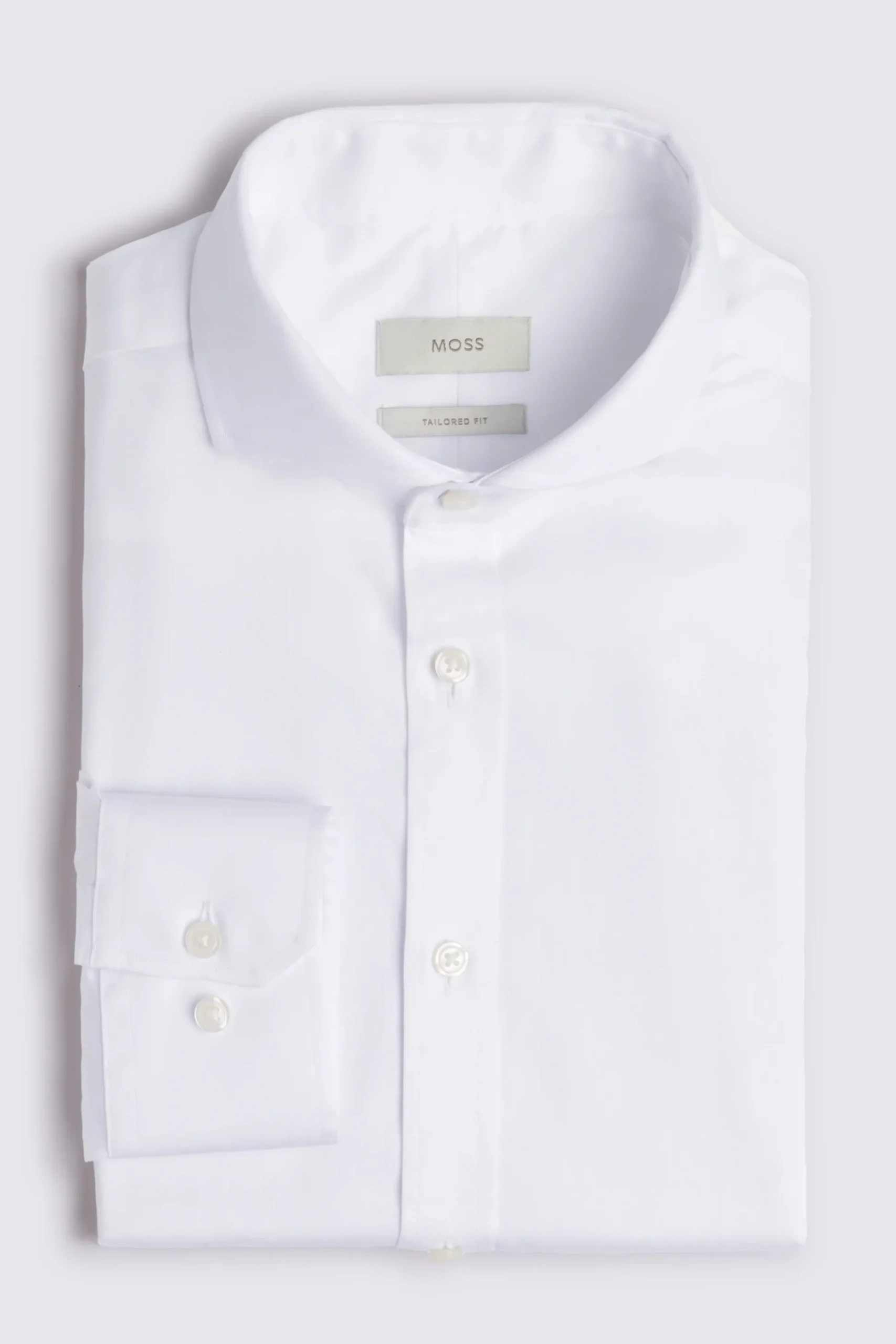 Tailored Fit White Poplin Non-Iron Shirt
