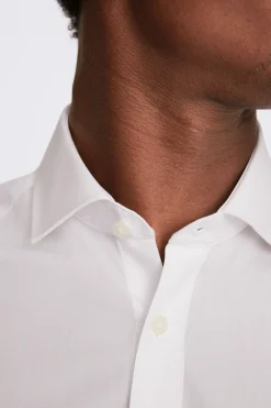 Tailored Fit White Poplin Non-Iron Shirt