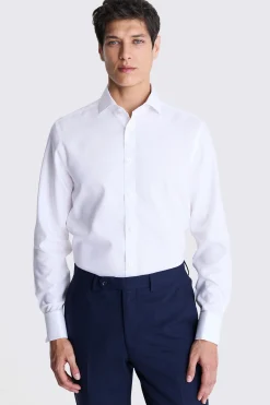 Tailored Fit White Royal Oxford Non Iron Shirt