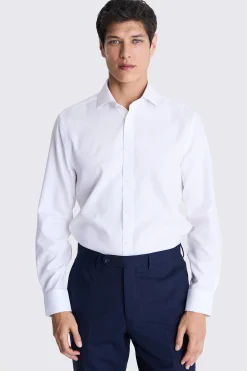 Tailored Fit White Royal Oxford Non Iron Shirt