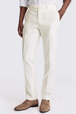 Tailored Matte White Linen Trousers