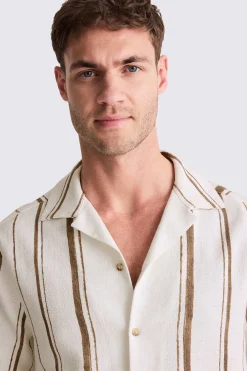 Taupe Cuban Stripe Shirt