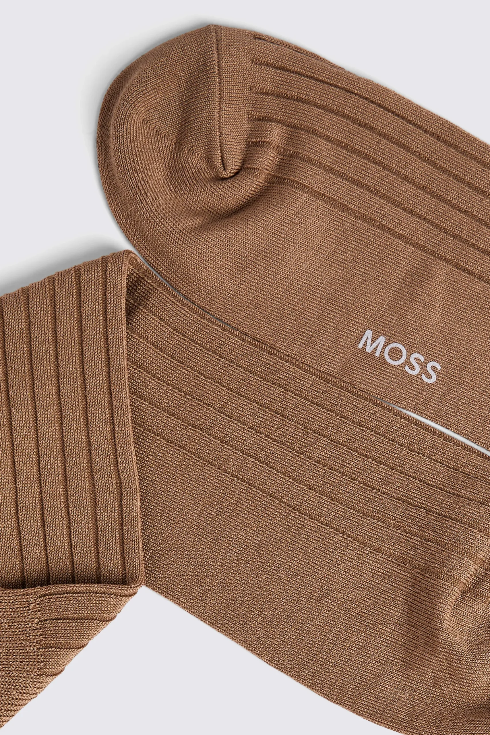 Taupe Fine Ribbed Socks