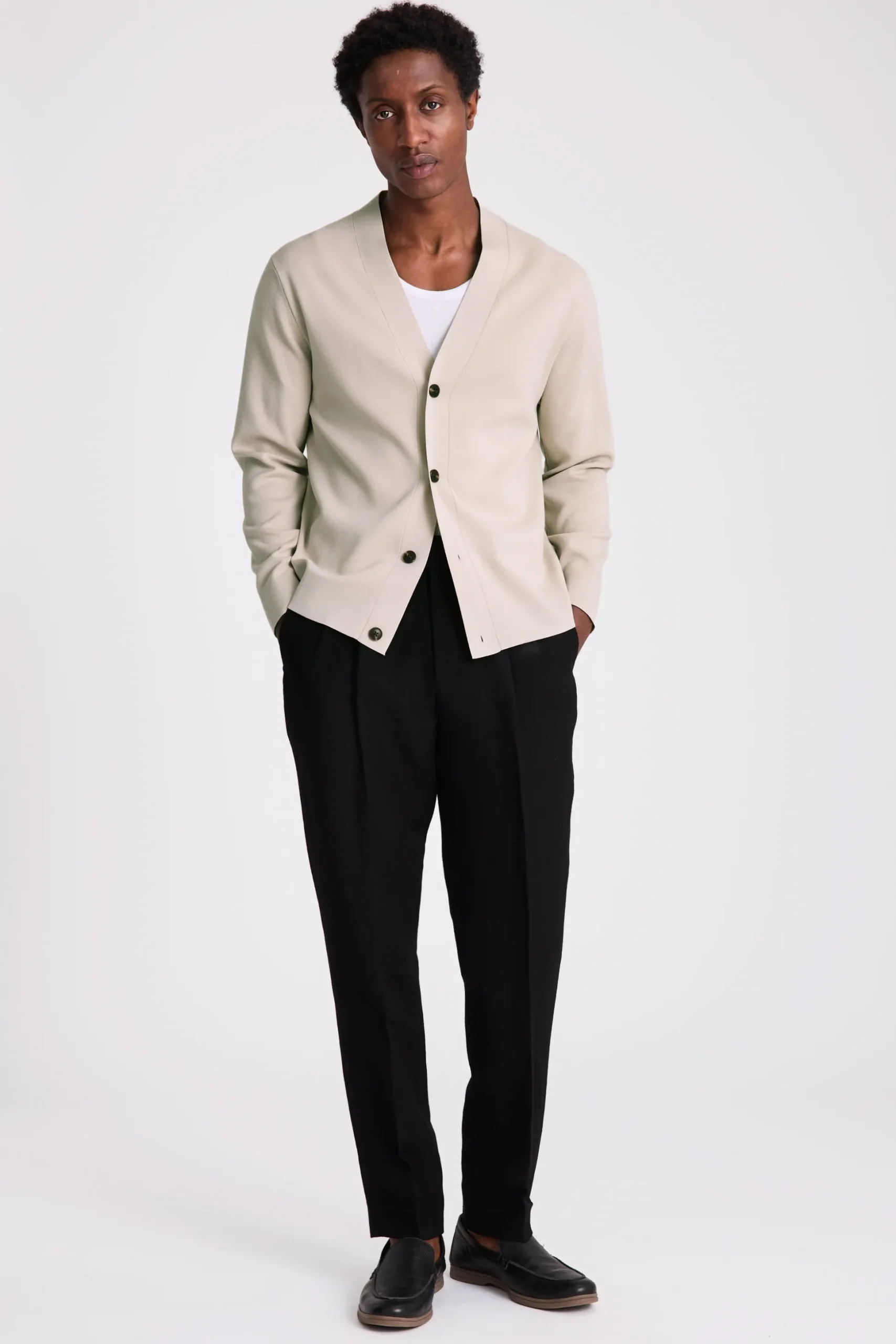 Taupe Four Button Cardigan